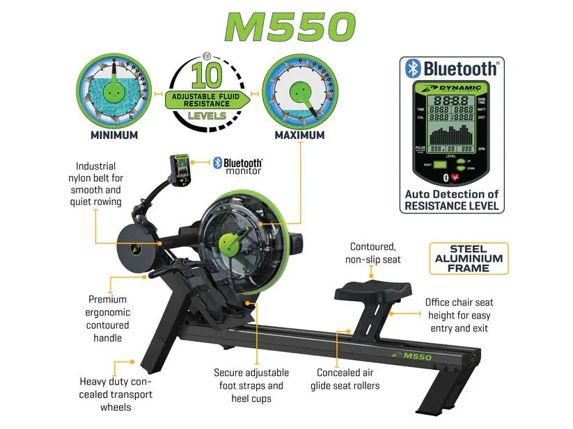 Dynamic Fluid Fitness M550 Rower