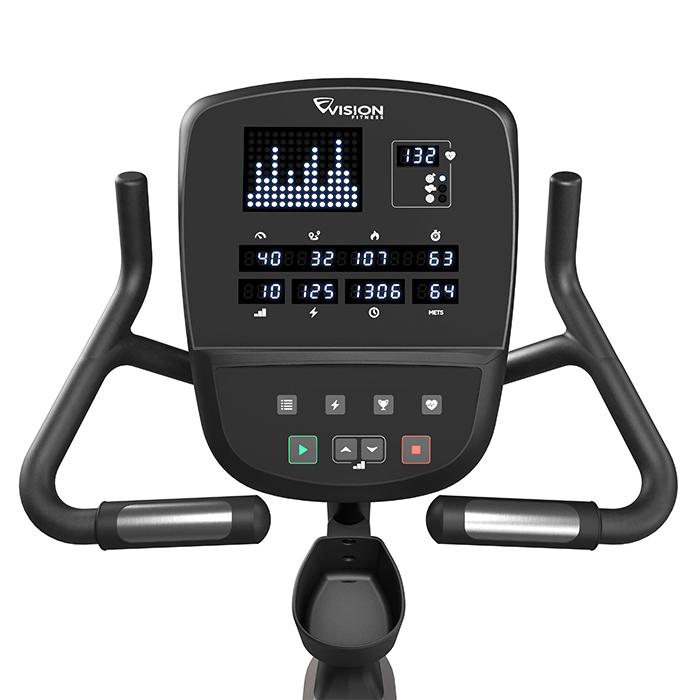 Vision Fitness U60 Commercial Upright Bike W/Bright White LCD Console